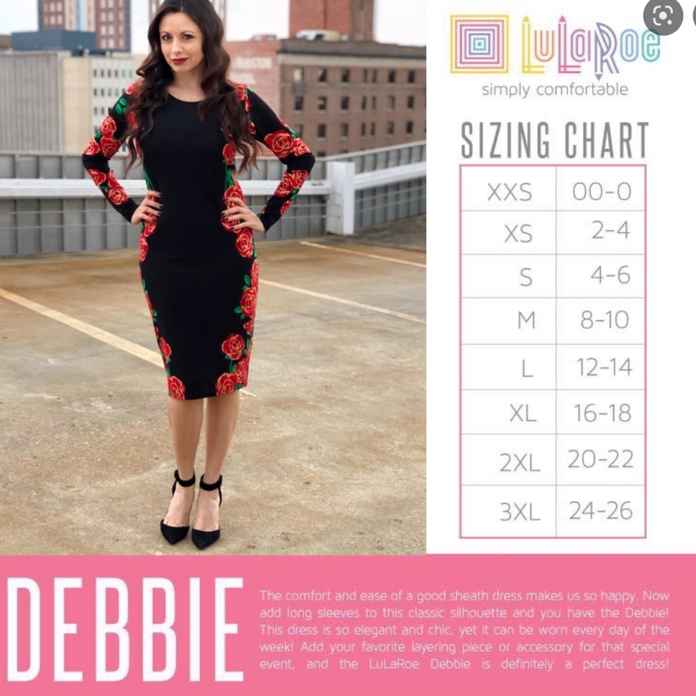 Lularoe Solid Black Debbie dress
